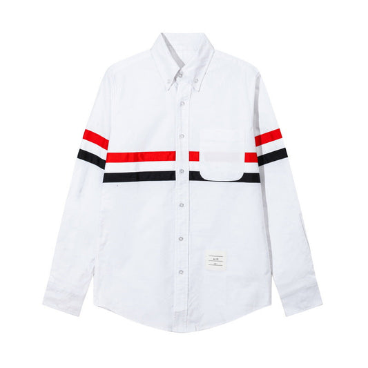 Double Sleeve Patches Contrast Shirt(副本) THOM TREND