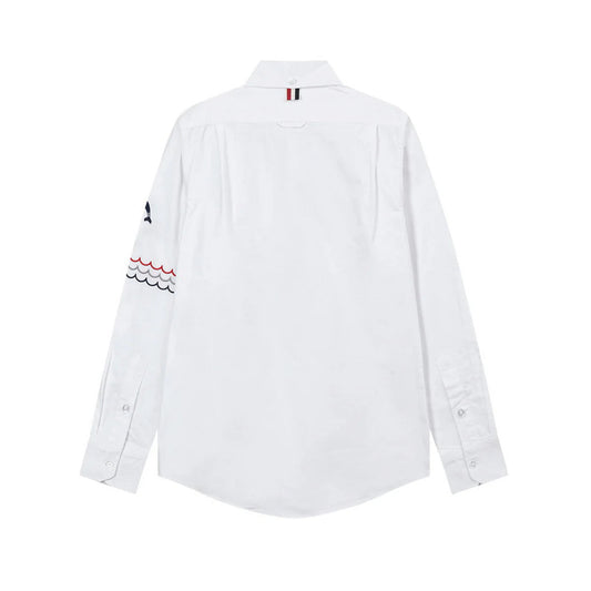 Thom Browne Spring Summer Men's Embroidered Cotton Shirt