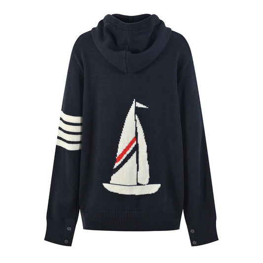 THOM Sailboat jacquard hoodie THOM TREND