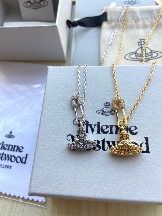 Vivienne Westwood Full-Rhinestone Pin Necklace