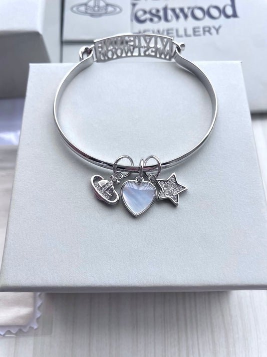 Vivienne Westwood Shell & Heart Initial Bracelet