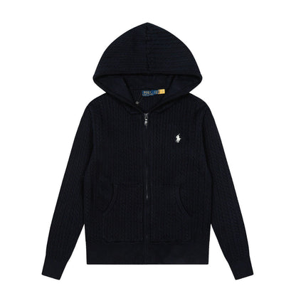 Ralph Lauren Women‘s Cable Knit Cotton Hoodie Jacket