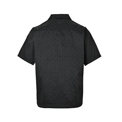 Gucci Tonal GG Jacquard Short-Sleeve Shirt in Black