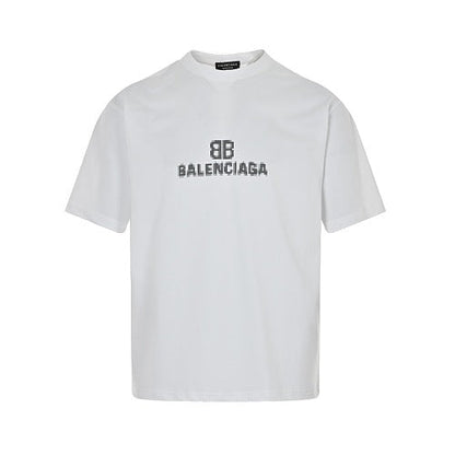 Balenciaga 100% Cotton Crewneck T-Shirt in White & Black