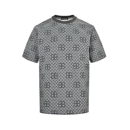 Balenciaga Crystal Logo Cotton T-Shirt in Gray