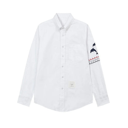 Thom Browne Spring Summer Men's Embroidered Cotton Shirt