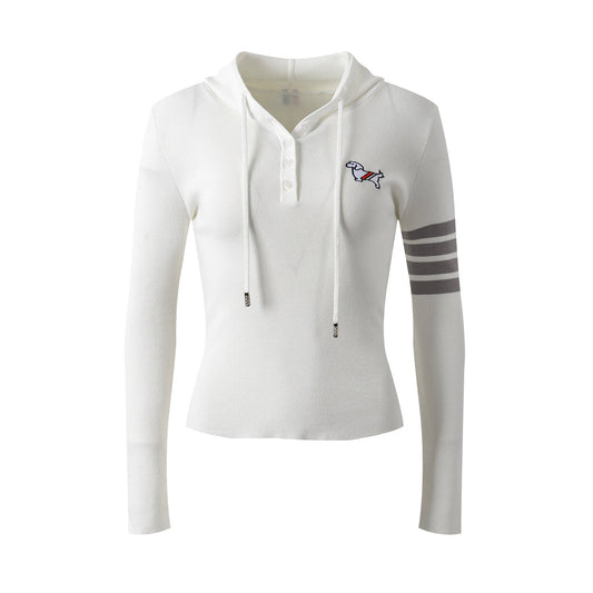 Thom Browne 2025SS Wool Slim-Fit Hooded Sweatshirt