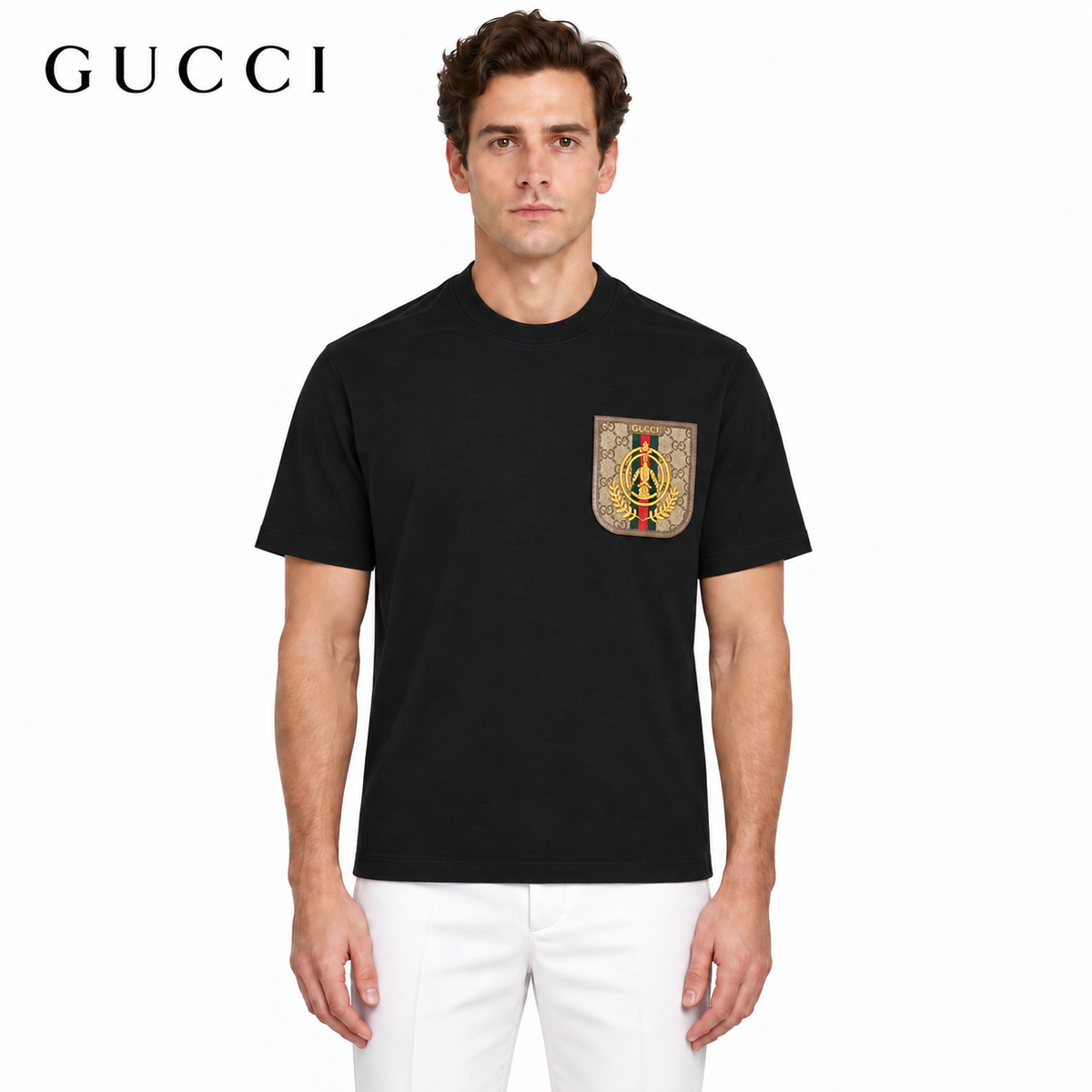 Gucci GG Supreme Crest Pocket T-Shirt