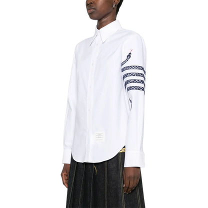 Thom Browne Snake Embroidered Denim Shirt