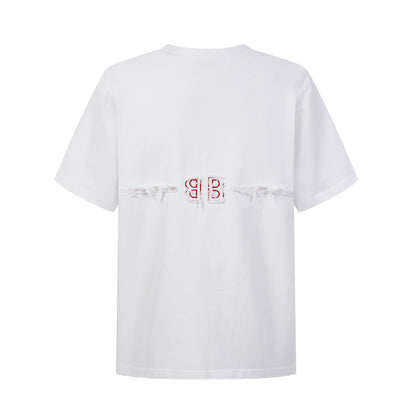 Balenciaga Paris Arched Logo T-Shirt in Black & Red