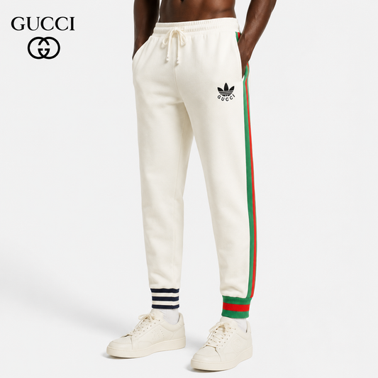 Gucci Straight-Leg Pants in Green, White & Black