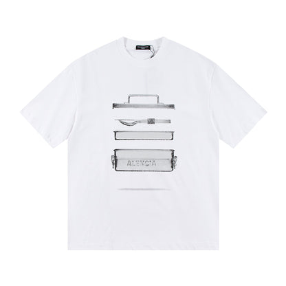 Balenciaga Printed Couples' Style T-shirt