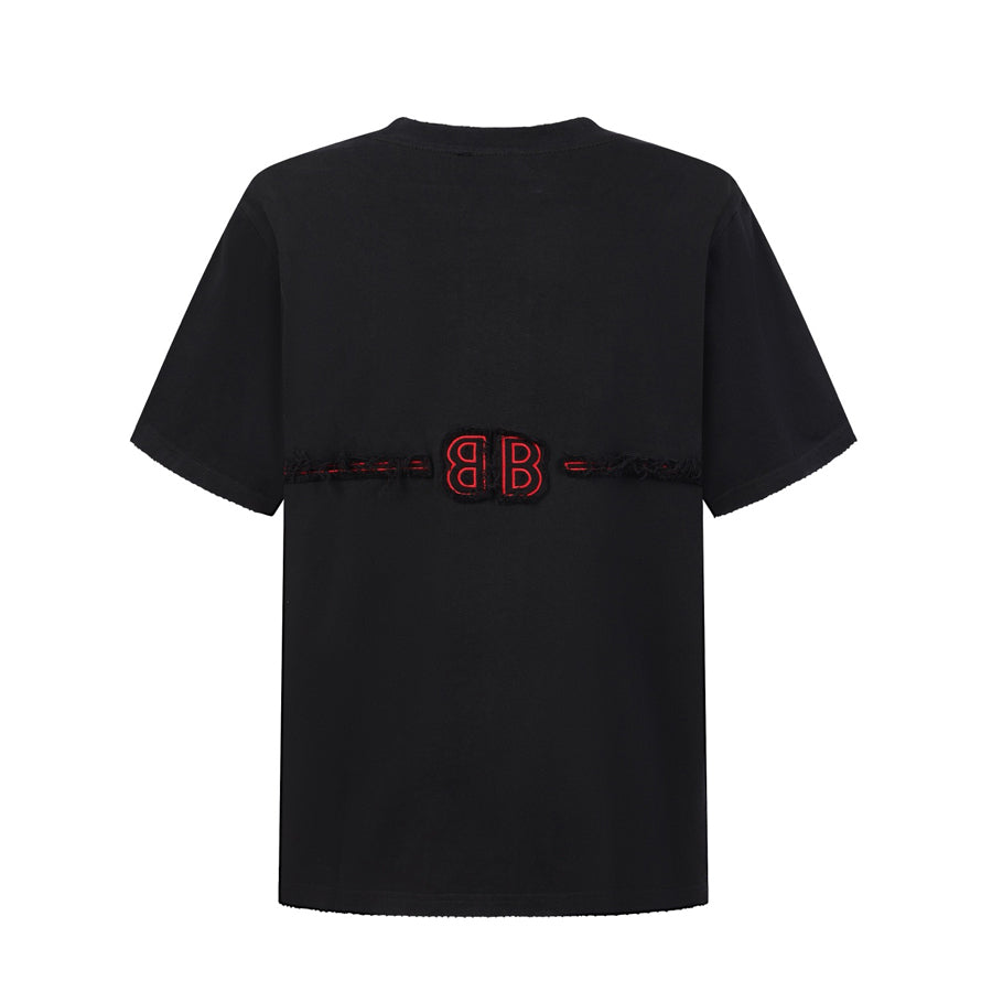 Balenciaga Paris Arched Logo T-Shirt in Black & Red