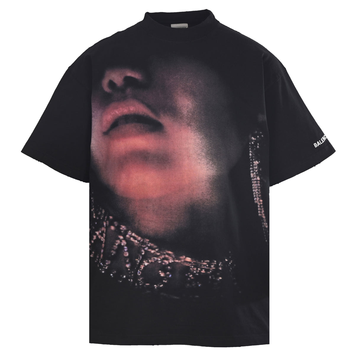 Balenciaga Blurred Portrait Photo T-Shirt in Black