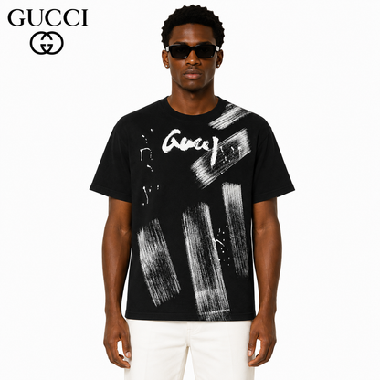Gucci Graffiti Logo T-Shirt in Black