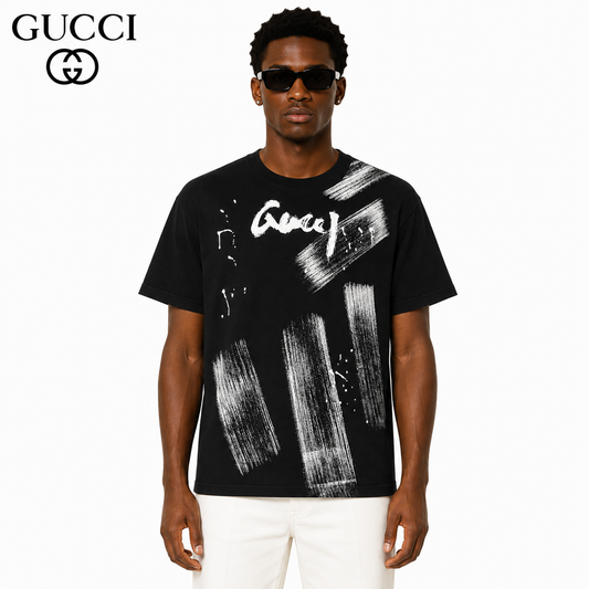 Gucci Graffiti Logo T-Shirt in Black