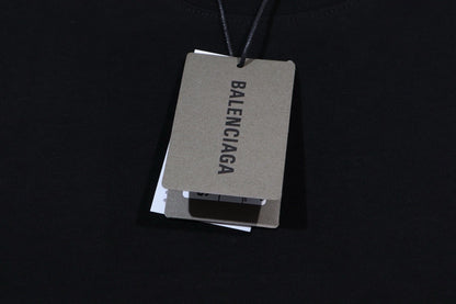 Balenciaga Distressed Lowercase Logo T-Shirt in Black & White