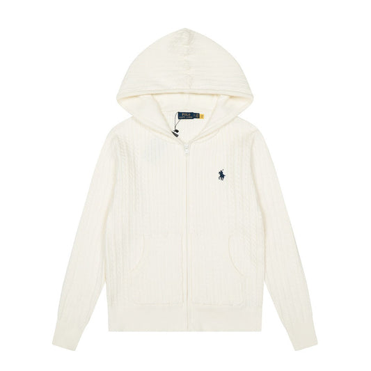 Ralph Lauren Women‘s Cable Knit Cotton Hoodie Jacket