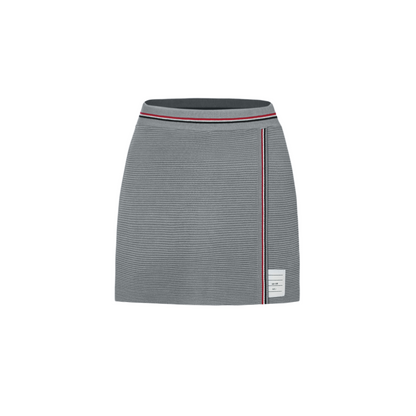 Three-color striped ribbed knitted short skirt THOM TREND