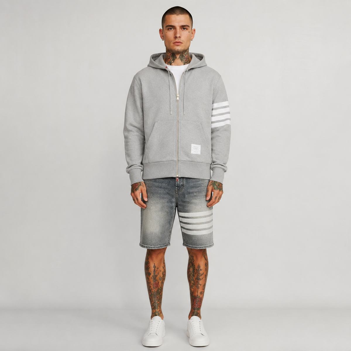 Thom BrowneEmbroidered Cotton Jenas