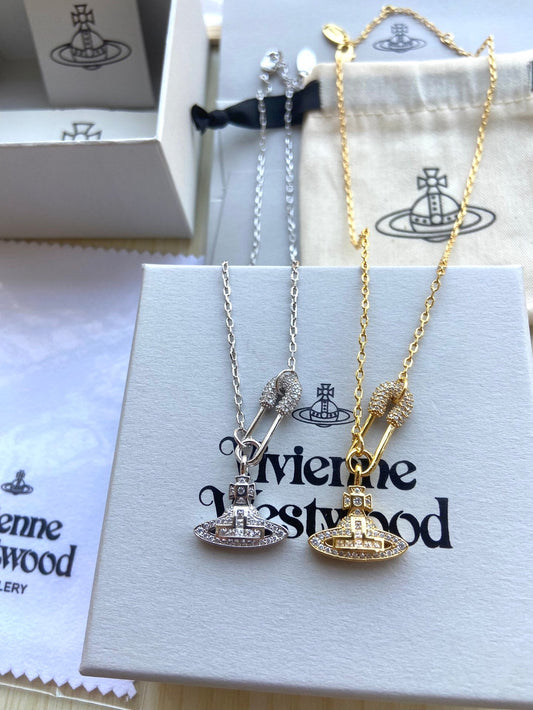 Vivienne Westwood Full-Rhinestone Pin Necklace