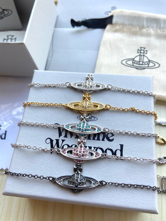 Vivienne Westwood Saturn Full-Rhinestone Bracelet