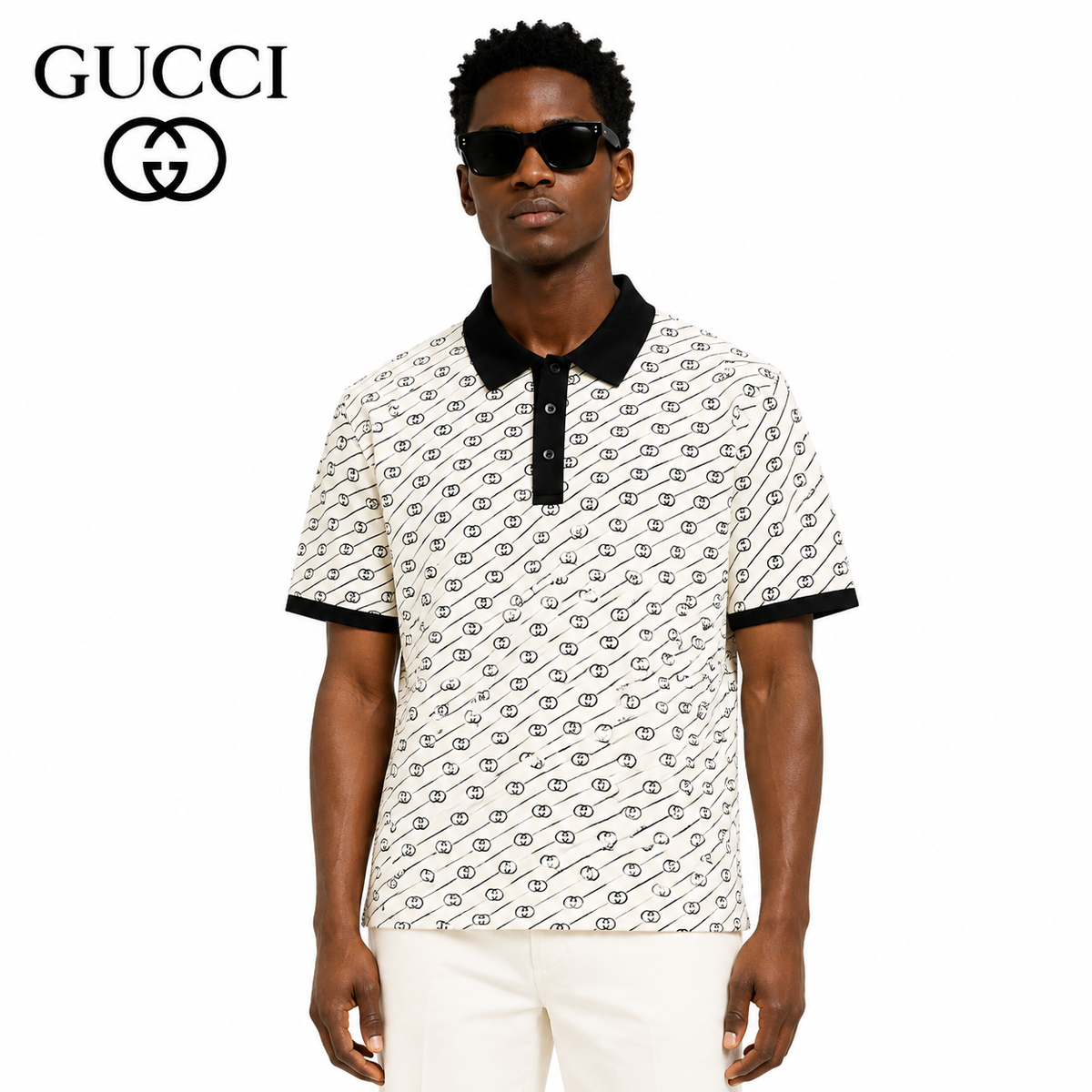 Gucci Double G Polo Shirt in Black