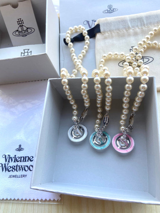 Vivienne Westwood Crystal Ball & Pearl Necklace