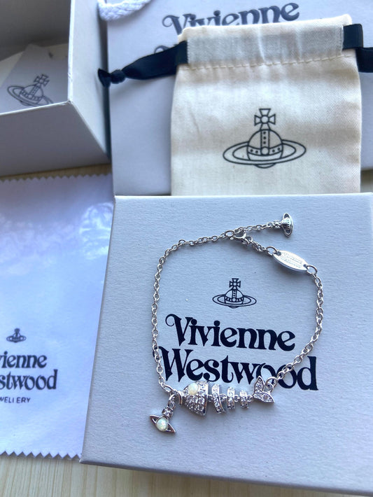 Vivienne Westwood Fishbone Rhinestone Bracelet
