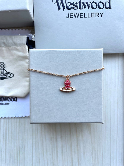Vivienne Westwood"Planet" Full-Rhinestone Clavicle Necklace