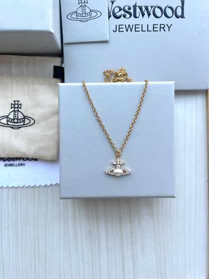 Vivienne Westwood Pearl & Rhinestone Collar Necklace