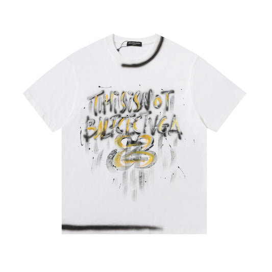Balenciaga This Is Not Graffiti BB T-Shirt in Black & White